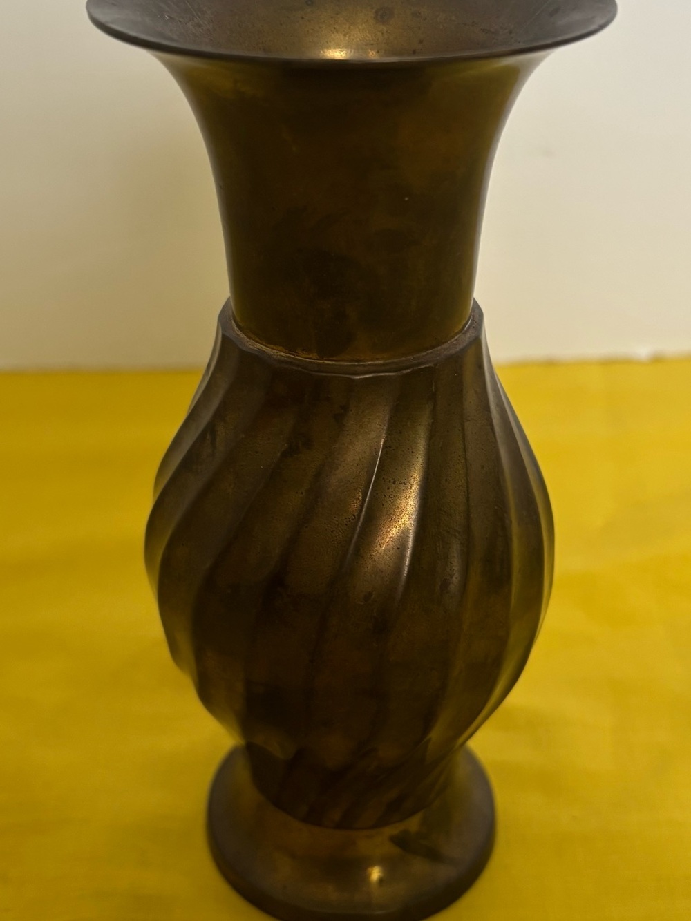 Antique-Style Brass Finish Decorative Vase - Bronze Color